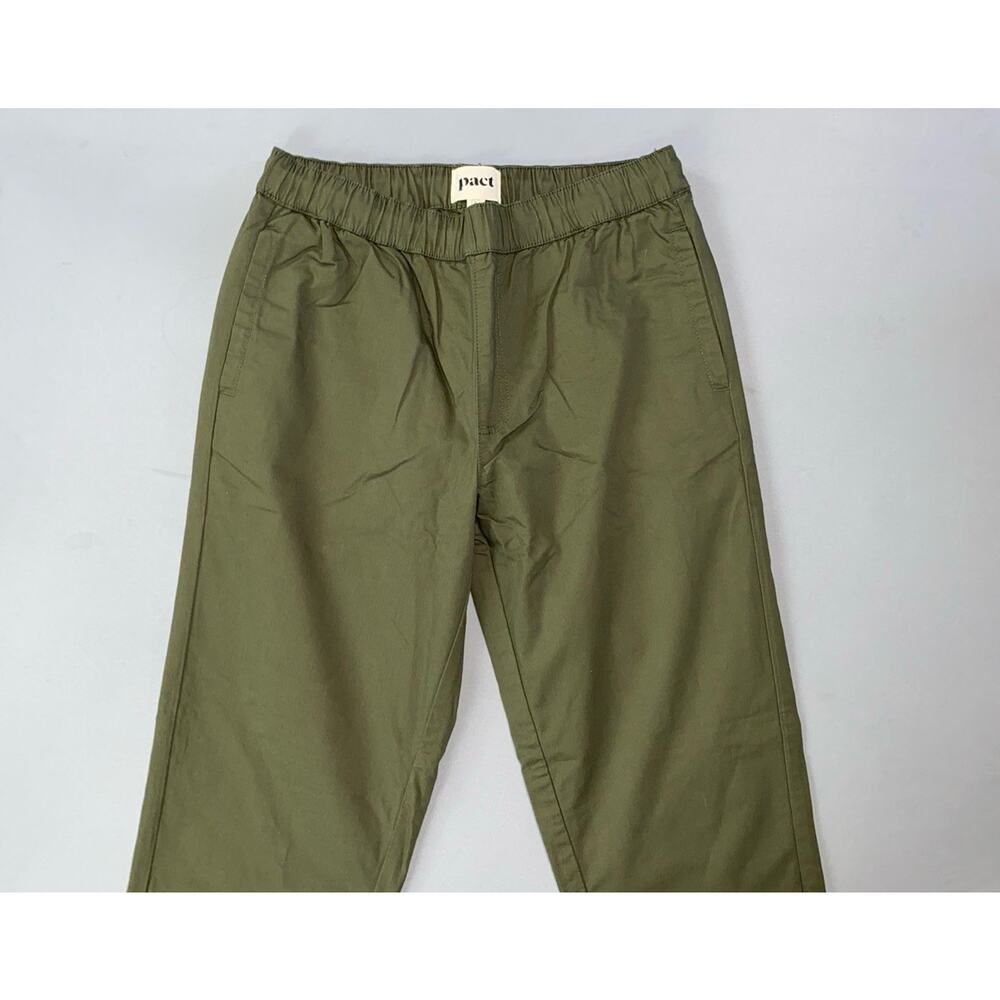 Pact Men's Pull On Elastic Waist Organic Cotton Pants. Olive, Men's L. NEW!